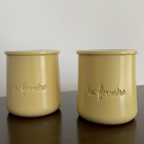 La Fermiere Glazed Terra Cotta Mini pots- 2 Lavender 2 Yellow - Picture 4 of 6